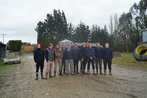 Year 11 Agriculture Students on farm in Waikoikoi