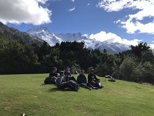 Geography students in Aoraki Mt Cook village