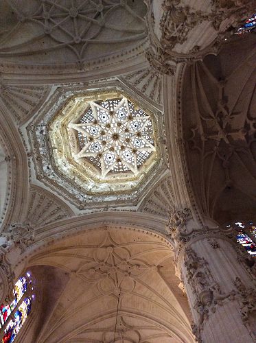 Day 9 Looking up to the roof in Burgos Cathedral