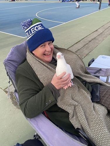 Columba's greatest supporter, Principal Mrs Pauline Duthie