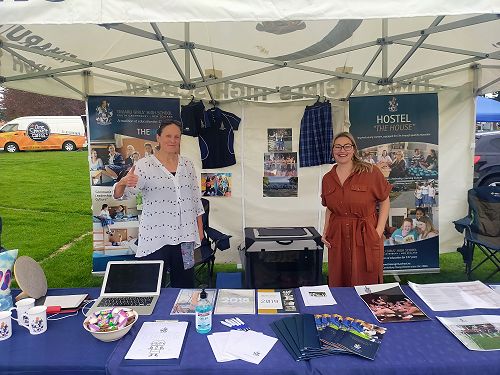 Ms Hales and Miss Bradley at the Mackenzie Highland Spring Fling in Fairlie