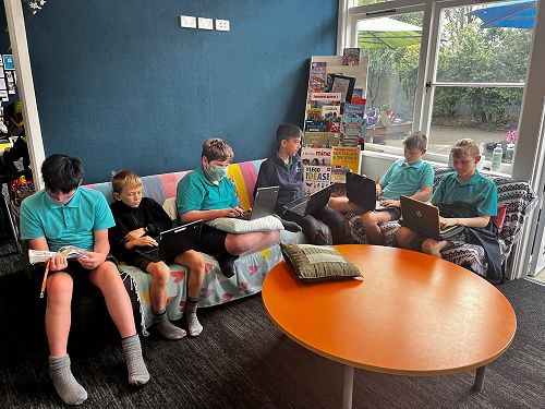 Year 7/8 students enjoying the 'nook'