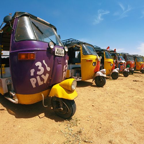 Rocky, nestled in with the other Rickshaws ready to head off on an exciting 2 week challenge