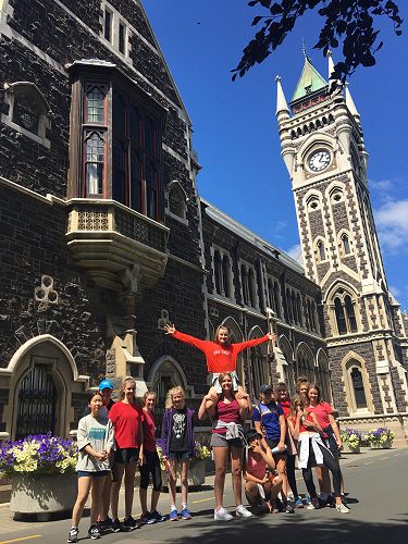Otago University while on the Amazing Race.