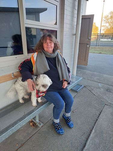 Eddie's first job every morning is to check in with the amazing Jo Hillson Barret to see that she has everything she needs to keep our tamariki safe crossing the road.