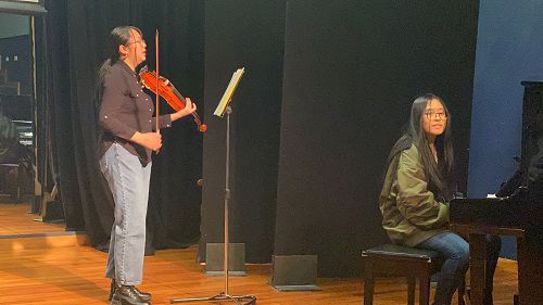 Yufei on violin and Tania on piano