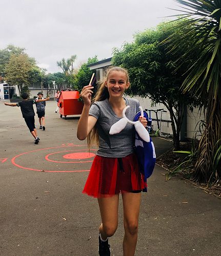Mia found two prize winning popsicle sticks at the Easter Treasure Hunt