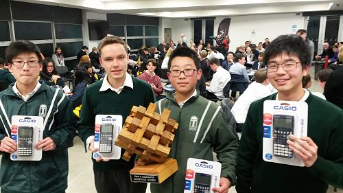 Year 11 Competition winning team:Isaac Siu 11SMDR, Blaithan Altenburg, Mark Yu 11SMRA, Frank Cui 11SBUC.