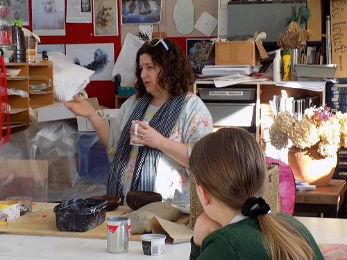 Rebecca telling us about her projects.