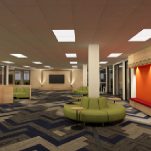 Artist's impression of the gallery space on the ground floor