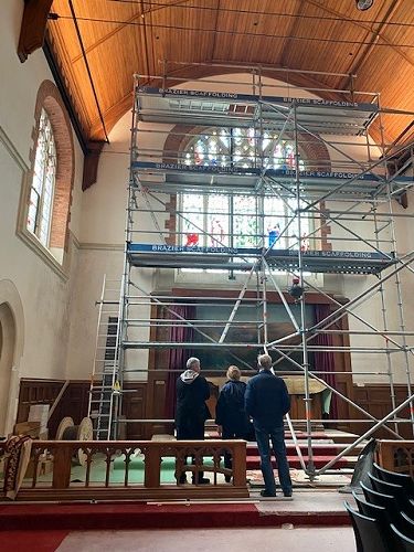 Carpet and some pews still to be put back