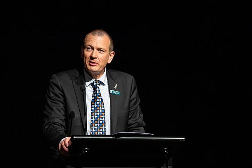 Mr Scott Haines giving the Principal's Address