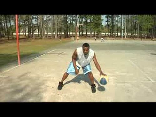 Video: Basketball Drills & Mechanics : The Figure 8 Dribble in Basketball