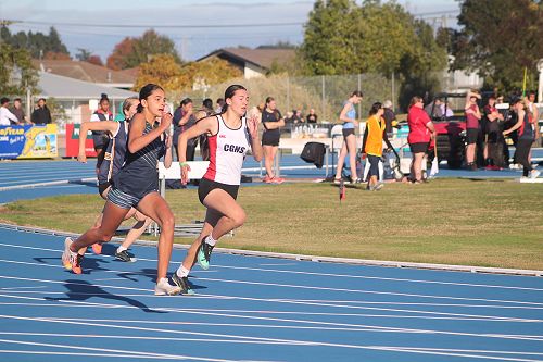 Sadye striding ahead