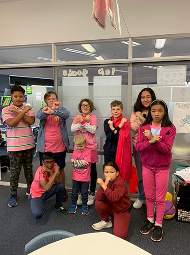 No to Bullying at Ko Taku Reo.  We all stood together to say that we will be a Up-Stander not a By-Stander.