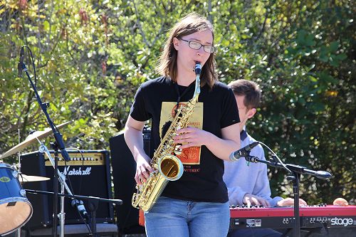 Outdoor Music Concert and Market Stalls