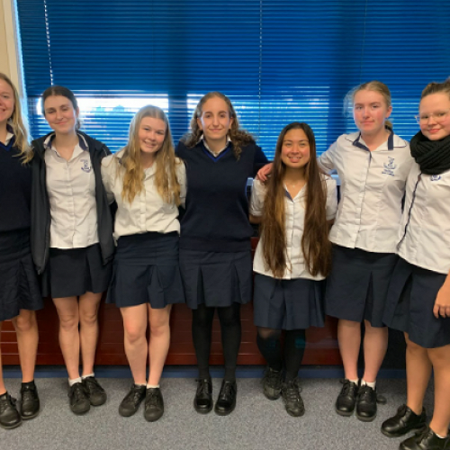 From left to right, Jordan Gaby, Bella Cook, Casey Rendell, Jess Cotterill, Jayzel Borlaza, Abigail Foreman, Katie Hills.  Absent: Marysa Pope