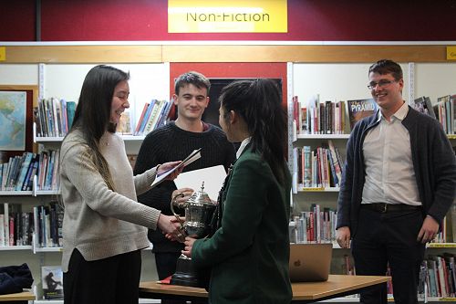 Khaleeda Jaafar collects the winner's trophy