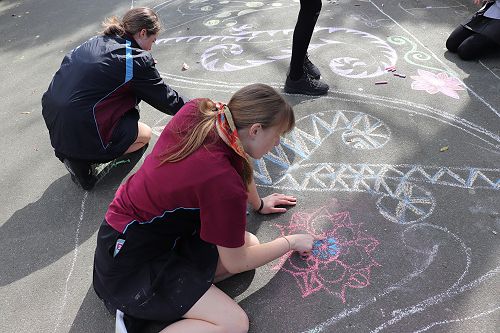 Students taking part in cultural diversity week.