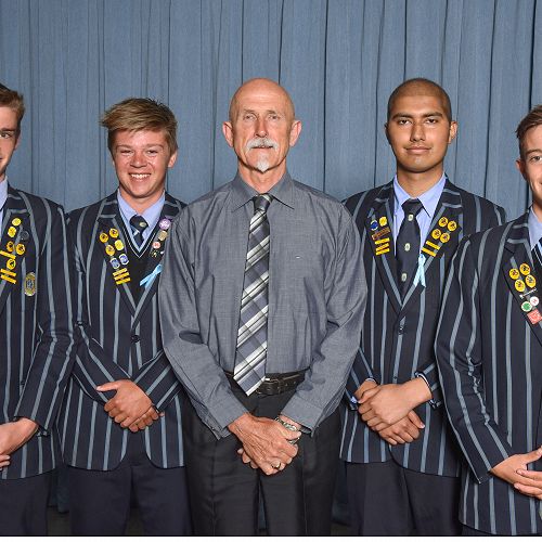 Facing the challenge of a new school. John Laurenson and his senior students at North Parade.

Left to right: Associate Head Boy Philip Smith, Head Boy Liam Walker, BOT Student Representative Sarmad Qamar and Associate Head Boy Thomas Pirker.