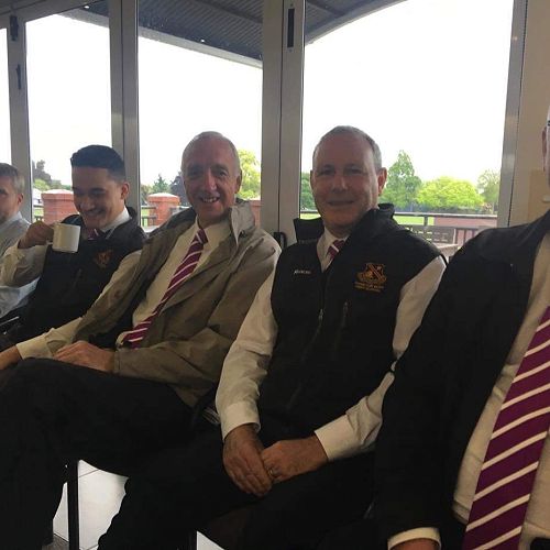Mr Brian Jones, centre, with (from left) Mr Emery x2, Mr Aughton and Mr Coyle