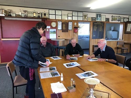 Dianne Napper helps set up the service