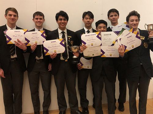 The Senior Debating prize winners