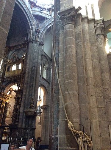 Day 26 Ropes used to swing the massive thurible in Santiago Cathedral