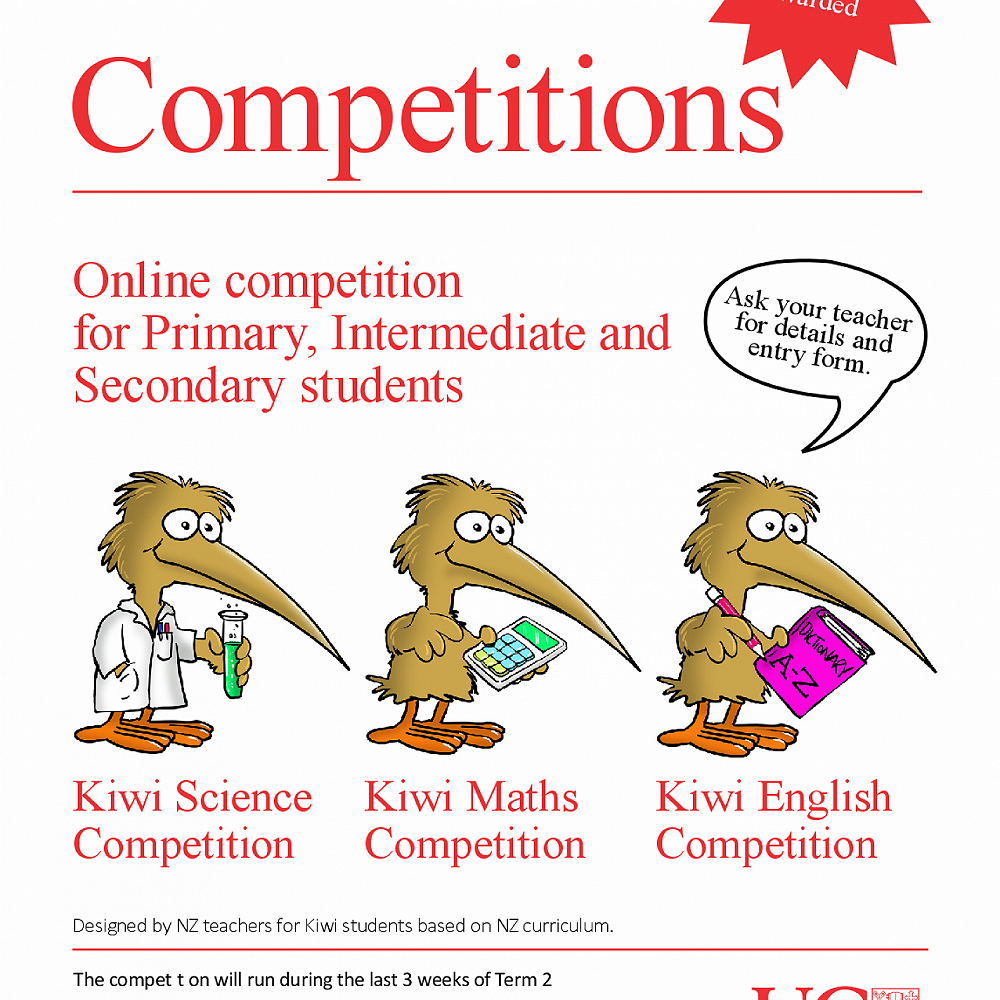 The great kiwi english mathematics and science competitions are being