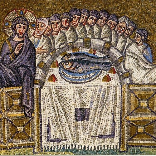 Last Supper Mosaic. New Basilica of St. Apollinarus, Ravenna 
