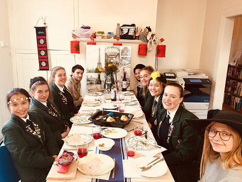 The year 12 dinner party took place in the International Department. 