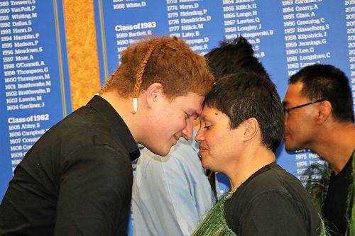 Caius after the cultural performance at STC