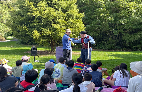 Magic show with a message