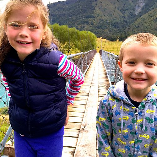 Suspension bridge before the OBHS Lodge