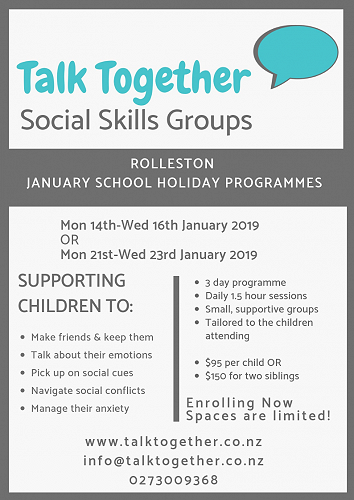 Talk Together - January Holiday Programmes