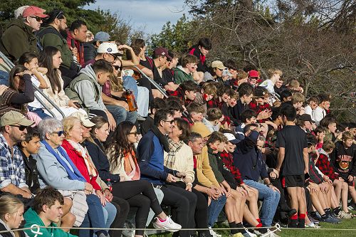 Support: The closely-fought game drew a big crowd of students and parents.