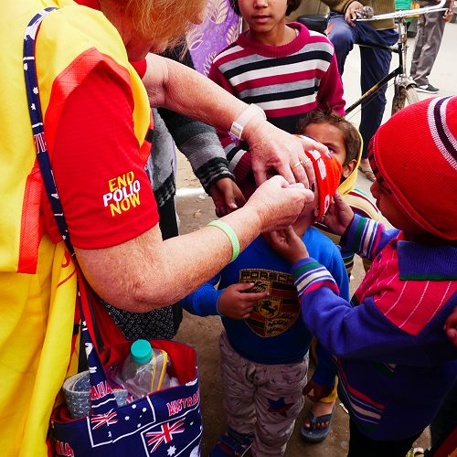 Helping hands.  Rotary’s vaccination commitment remains strong