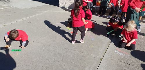 Chalk words and numbers