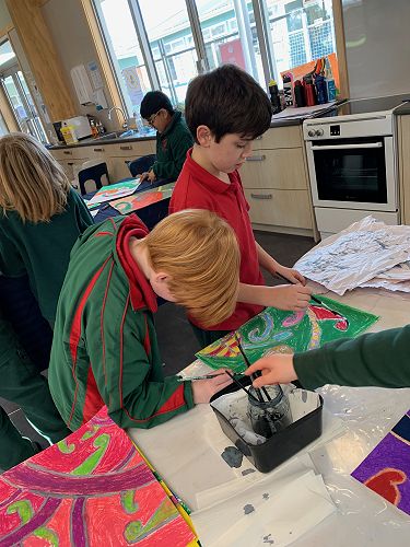 Arden and Lachie collaborating on the finishing touches.