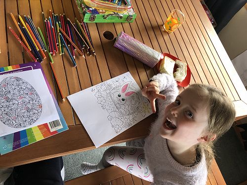 Caitlyn completing her booklet