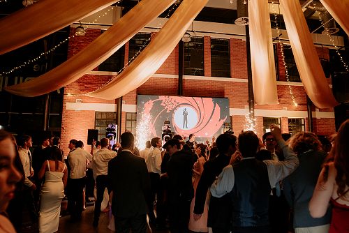 The DJ screen at the Ball