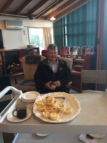 Enjoying some tea and savories