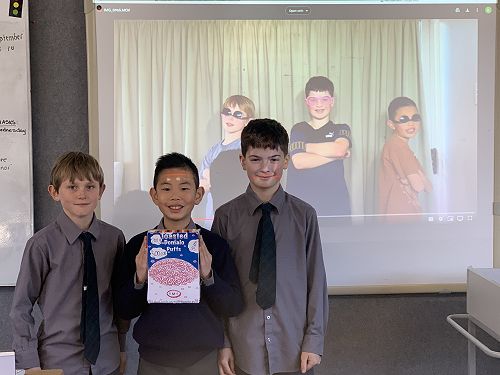 Henry, Lucas and Oliver with their finished product