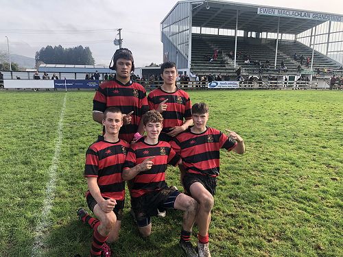 L-R Back row: Julius Ale-Kaitai, Maxwell Kara (Captain). Front row: Ethan Hyatt, Thomas Foote and Shakur Cook.