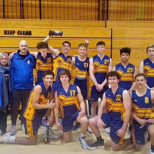 Angela Harris (manager) Chris Smeele (coach) William Mackle, Caleb Houston, Sonny Hamilton, Lachlan McCambridge, Johred Tao-ey, Tyson Coombes, and front, from left, Luca Shaw, William Laing, Angus Rooney, and, Harrison Laing.