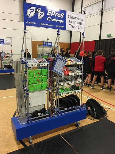 Each team had a work station like this, with all necessary equipment and a booklet of four challenges to choose from