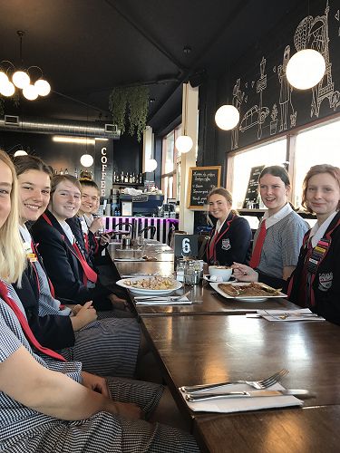 Enjoying breakfast at the Maison des Crêpes