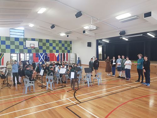 Orchestra students at Westburn School