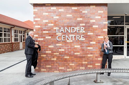 Grant and Judith unveiling building name