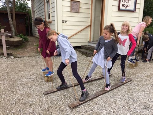 Highly collaborative outdoor toys from the  past.